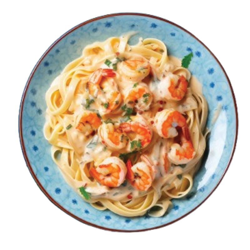 Past with Shrimp in white Sauce
